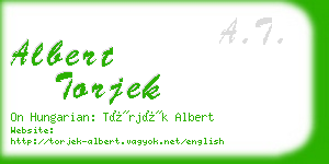 albert torjek business card